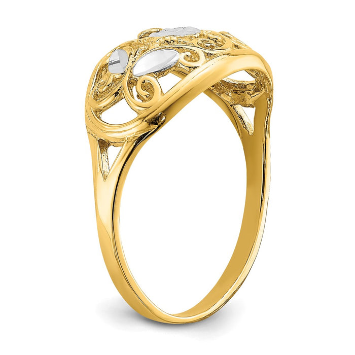 Buy Exclusive 14K White Gold Oval Filigree Ring - Stylish & Affordable Design-6