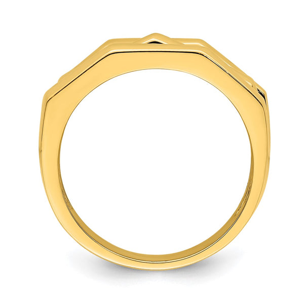 14K Gold Triple-Ridge Dome Ring