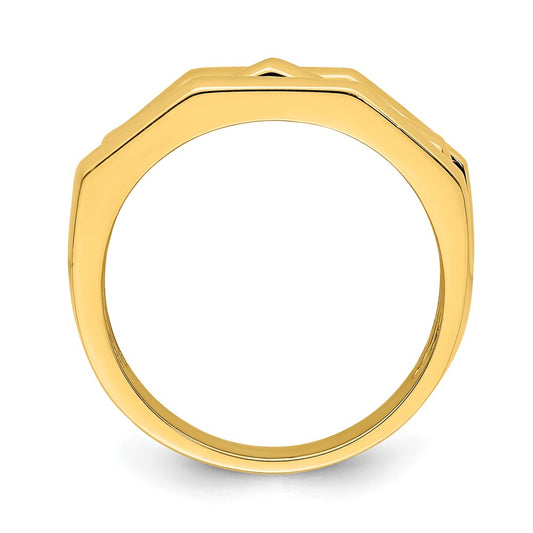 High-Quality 14K Gold Triple-Ridge Dome Ring - Stylish & Affordable Luxury