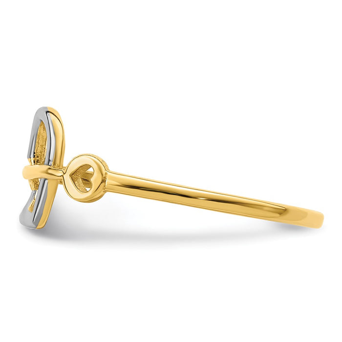Shop 14K White Gold Heart & Key Pendant, Stylish Rhodium Finish, Affordable Luxury-3