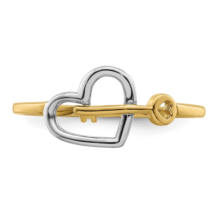 Shop 14K White Gold Heart & Key Pendant, Stylish Rhodium Finish, Affordable Luxury-4