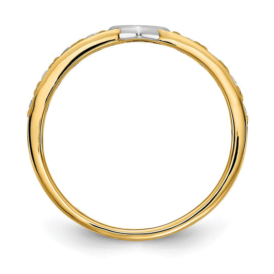 Shop Stylish 14K Gold & White Rhodium Plated CZ Heart Ring - Affordable Luxury