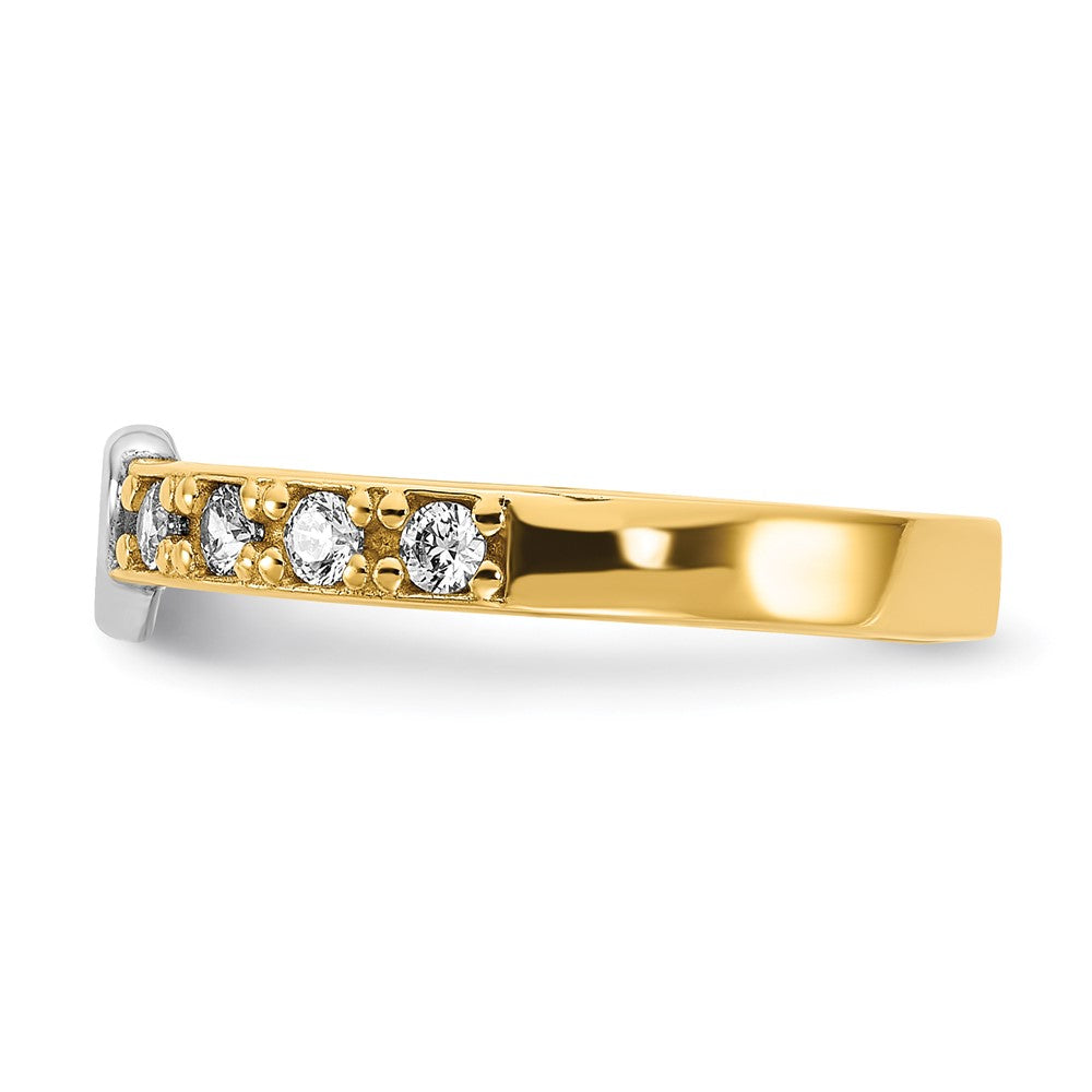 Shop Stylish 14K Gold & White Rhodium Plated CZ Heart Ring - Affordable Luxury