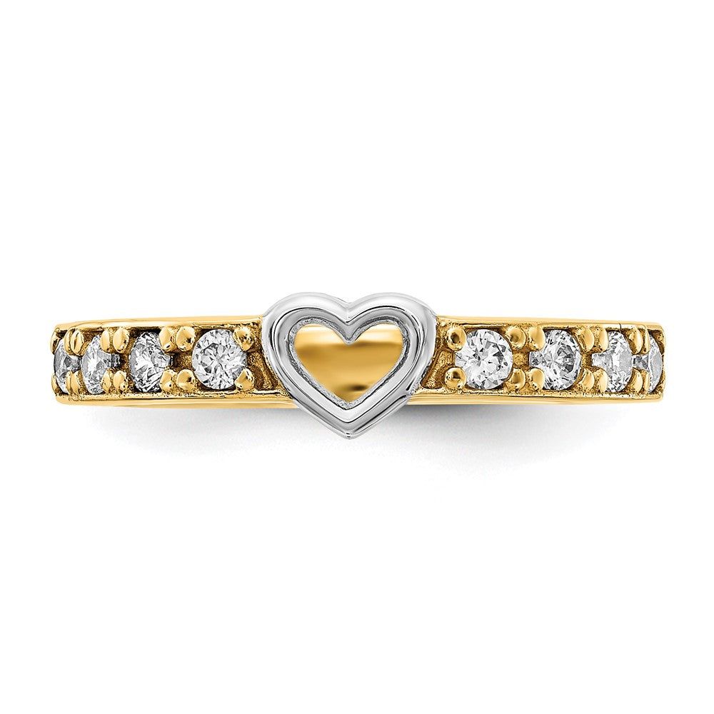 Shop Stylish 14K Gold & White Rhodium Plated CZ Heart Ring - Affordable Luxury