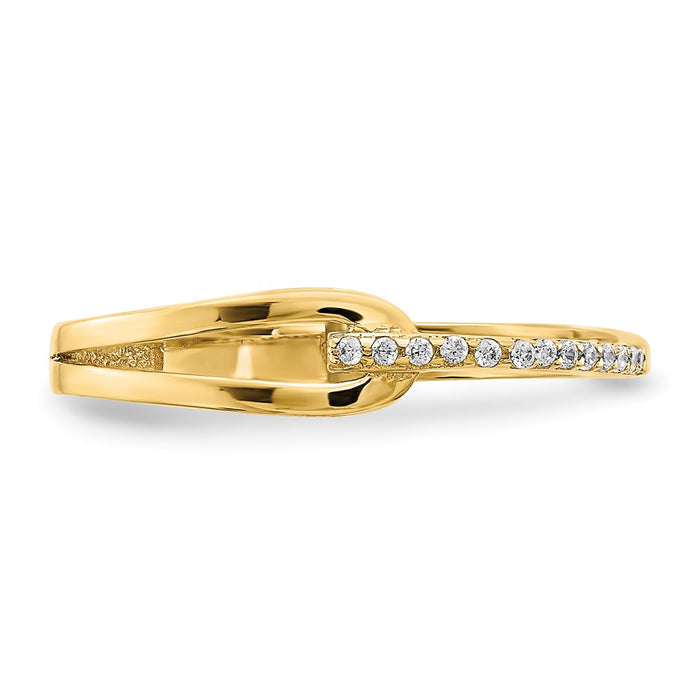 Buy Exclusive 14K Gold Polished Fancy Cubic Zirconia Ring - Affordable Luxury-4
