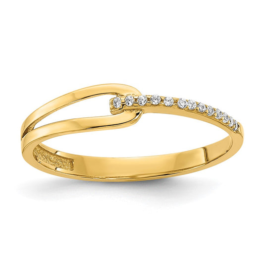 Buy Exclusive 14K Gold Polished Fancy Cubic Zirconia Ring - Affordable Luxury