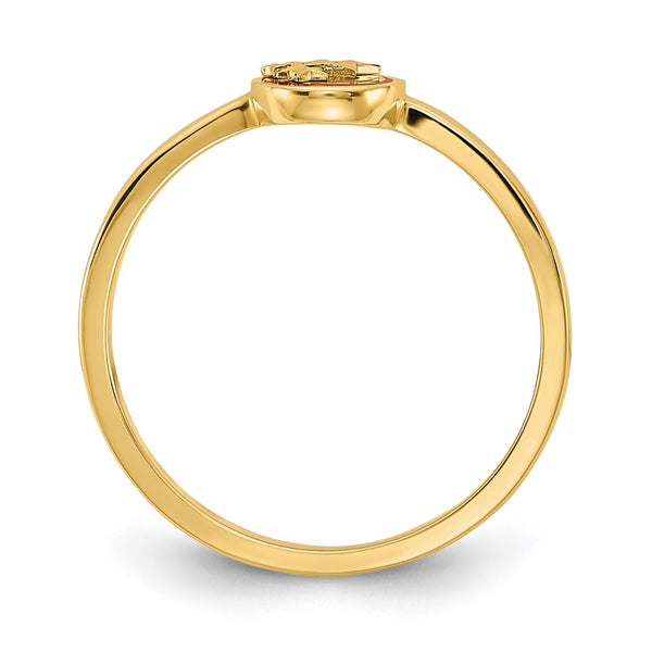 14K Enamel Ring with Diamond-Cut Stars
