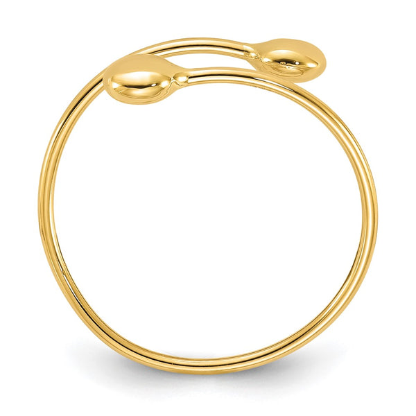 14K Gold Polished Adjustable Fashion Ring