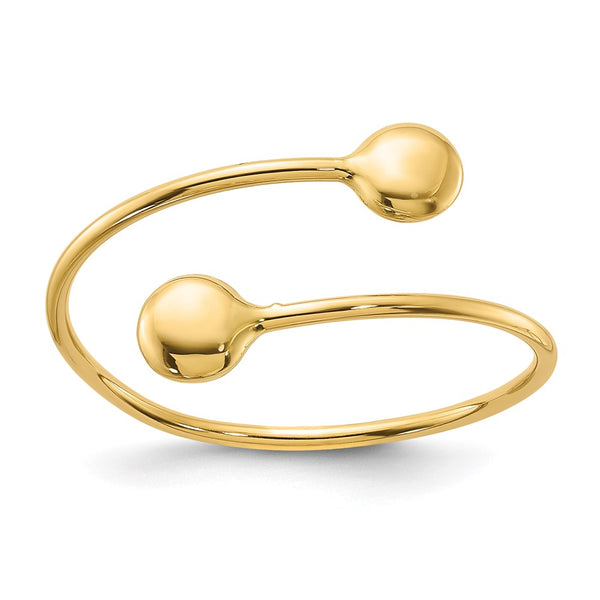 14K Gold Polished Adjustable Fashion Ring