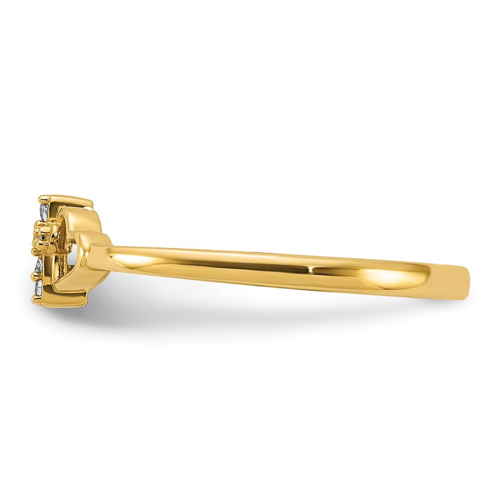 Buy Exclusive 14K Gold Polished Ring with CZ Heart Accents - Stylish Value