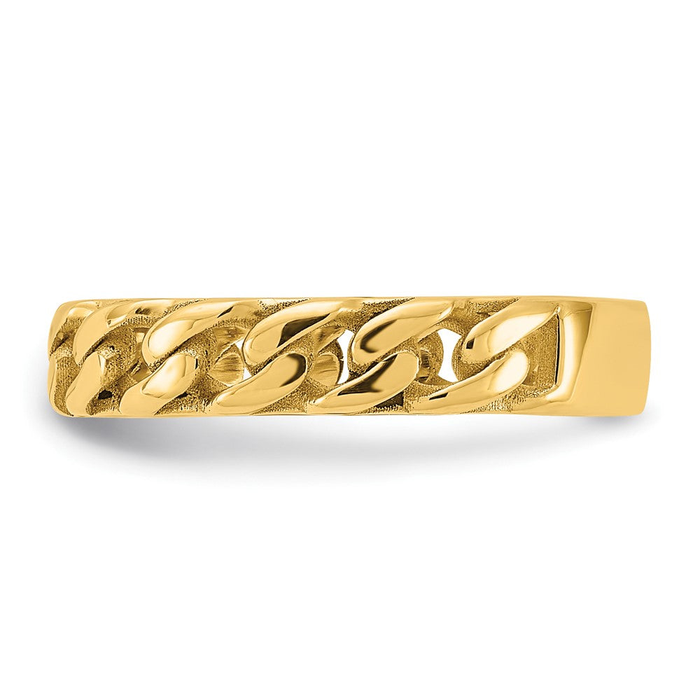 Shop Stylish 14K Gold Polished 4mm Curb Link Band Ring - Size 4.5, Luxury Value