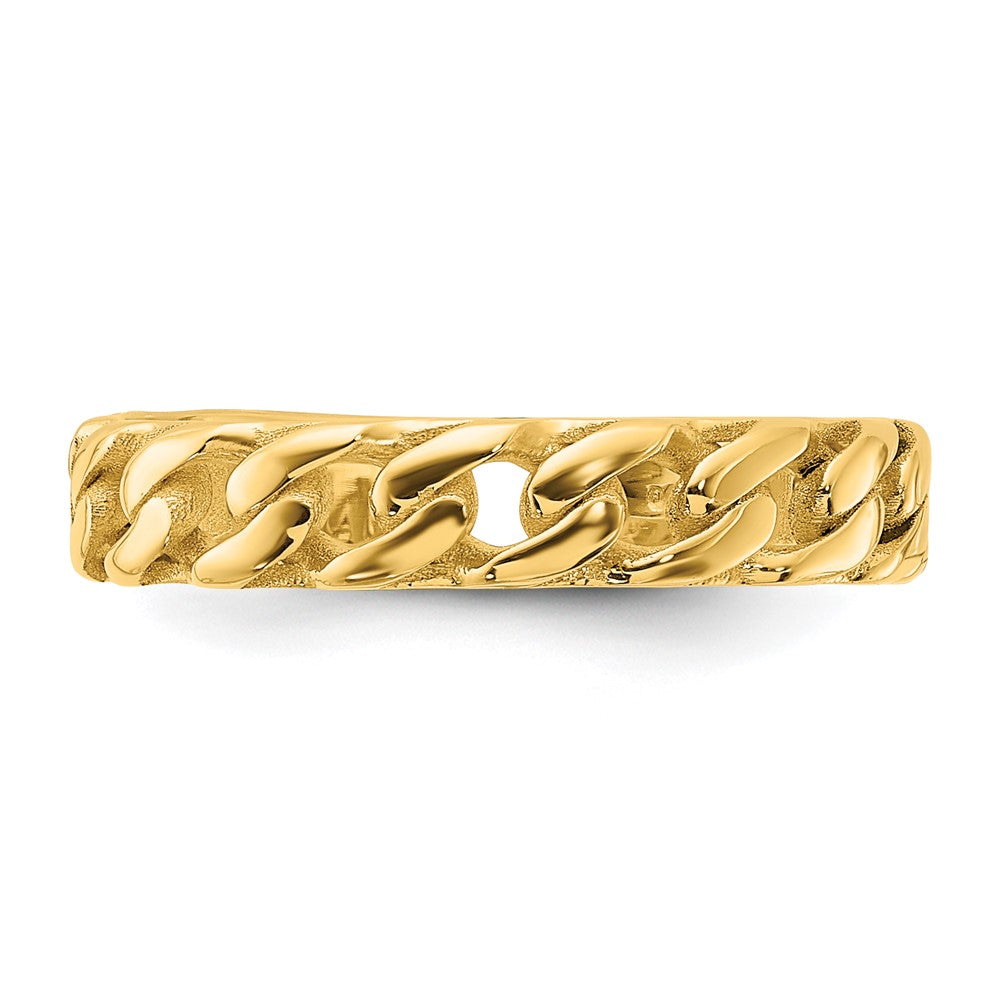 Shop Stylish 14K Gold Polished 4mm Curb Link Band Ring - Size 4.5, Luxury Value