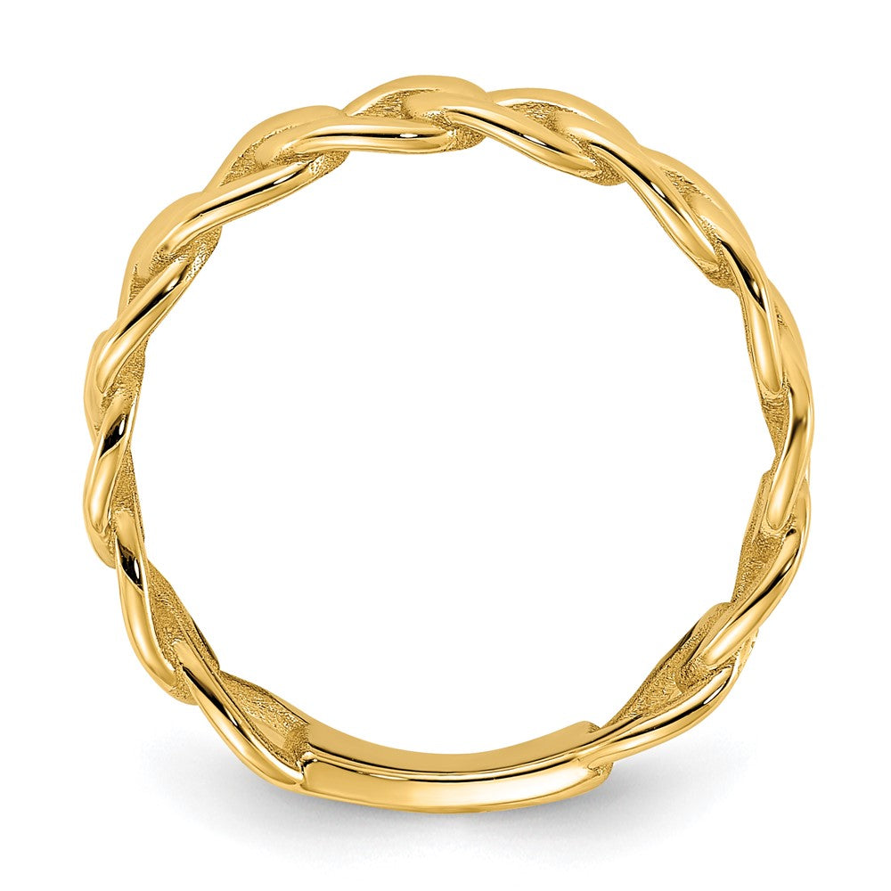 High-Quality 10K Gold 5mm Curb Link Ring - Size 6, Stylish & Affordable Choice