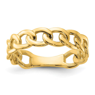 Buy Exclusive 14K Gold Polished 5mm Curb Link Ring - Size 6.5, Stylish Value