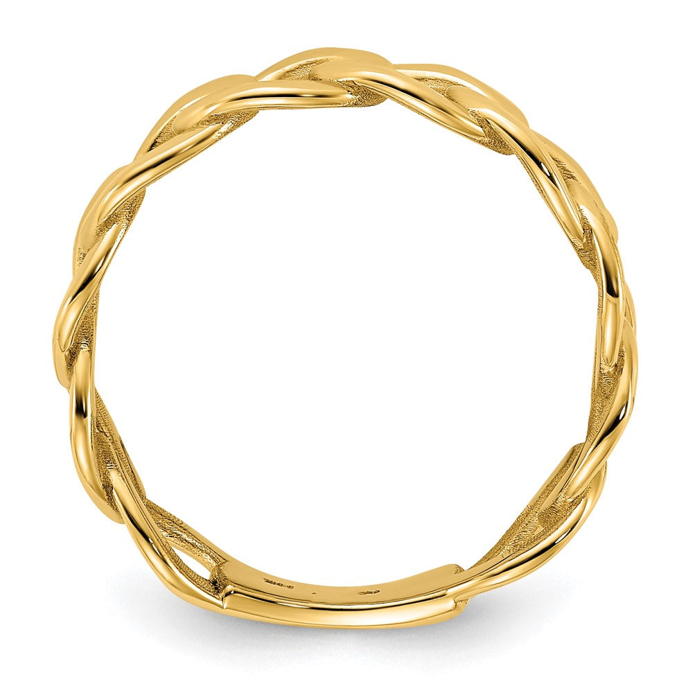Buy Exclusive 14K Yellow Gold Polished 8mm Men's Curb Link Ring, Size 10
