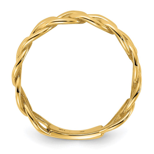 Buy Exclusive 14K Yellow Gold Polished 8mm Men's Curb Link Ring, Size 10