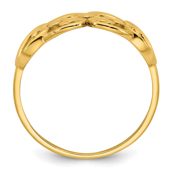 14K Gold Fancy Heart Cut-Out Ring - Size 7