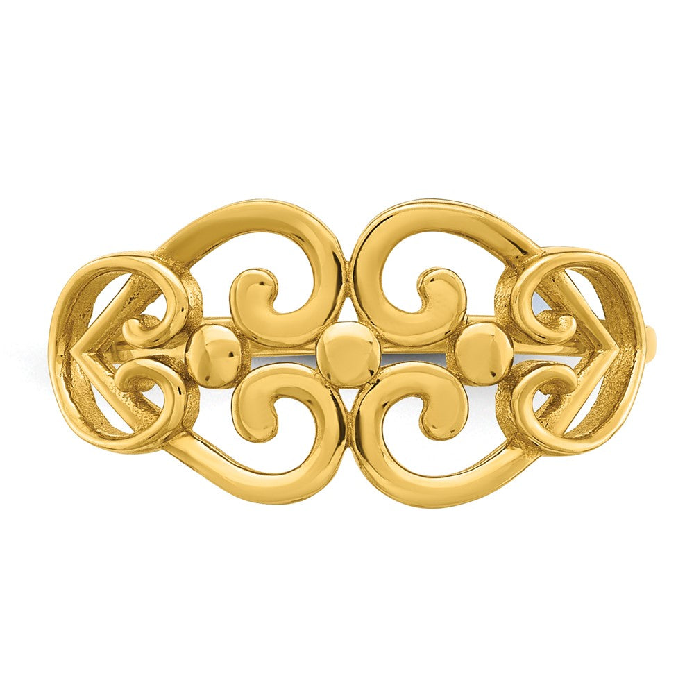 Shop Stylish 14K Gold Fancy Heart Cut-Out Ring - Size 7, Affordable Elegance