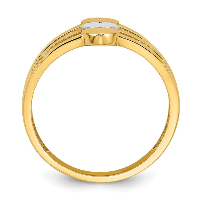Buy Stylish 14K White Gold Diamond-Cut Three Hearts Ring, Size 7, Affordable Price-2