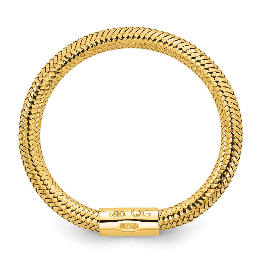 Shop Stylish 14K Gold Polished Mesh Stretch Band Ring - Affordable Luxury!
