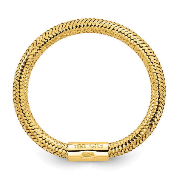 14K Gold Polished Mesh Stretch Band Ring - Style GR1-1019565