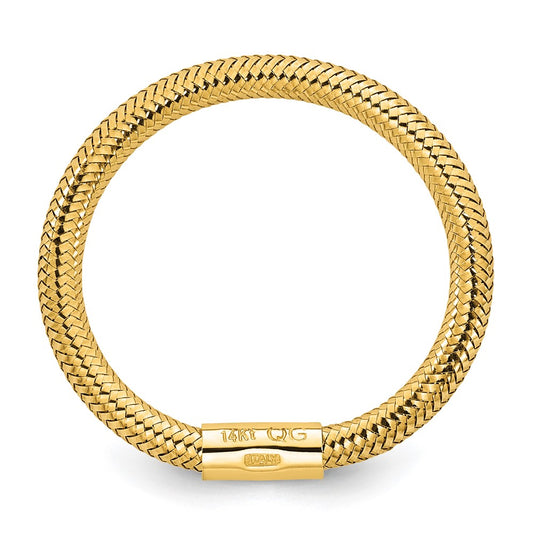 Shop Stylish 14K Gold Polished Mesh Stretch Band Ring - Affordable Luxury!