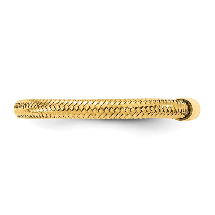 Shop Stylish 14K Gold Polished Mesh Stretch Band Ring - Affordable Luxury!-3