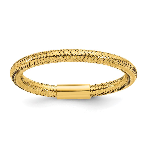 14K Gold Polished Mesh Stretch Band Ring - Style GR1-1019565