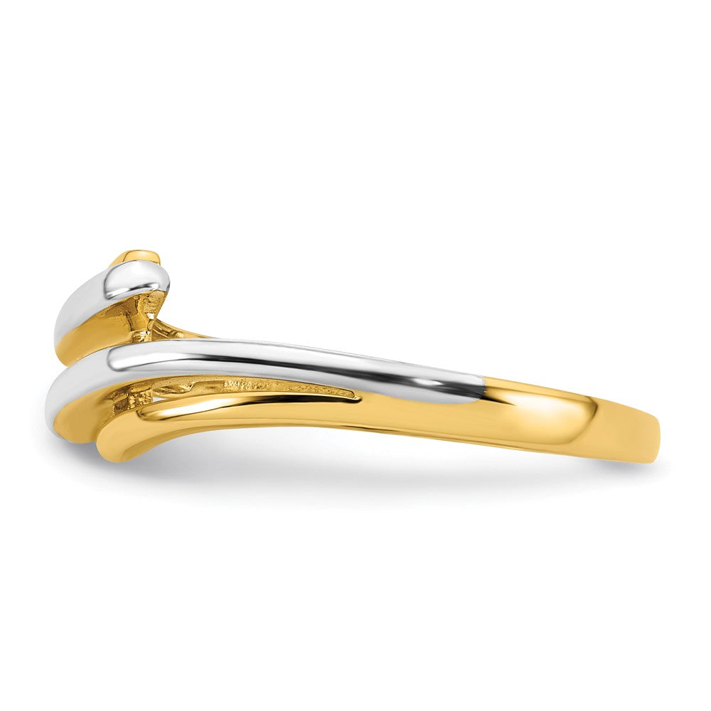 Buy Exclusive 14K White Gold Bypass Ring - Size 7, Stylish Rhodium Finish