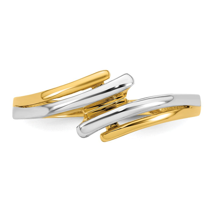 Buy Exclusive 14K White Gold Bypass Ring - Size 7, Stylish Rhodium Finish-4