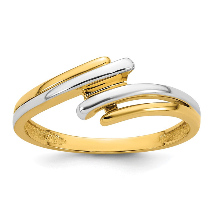 Buy Exclusive 14K White Gold Bypass Ring - Size 7, Stylish Rhodium Finish-1