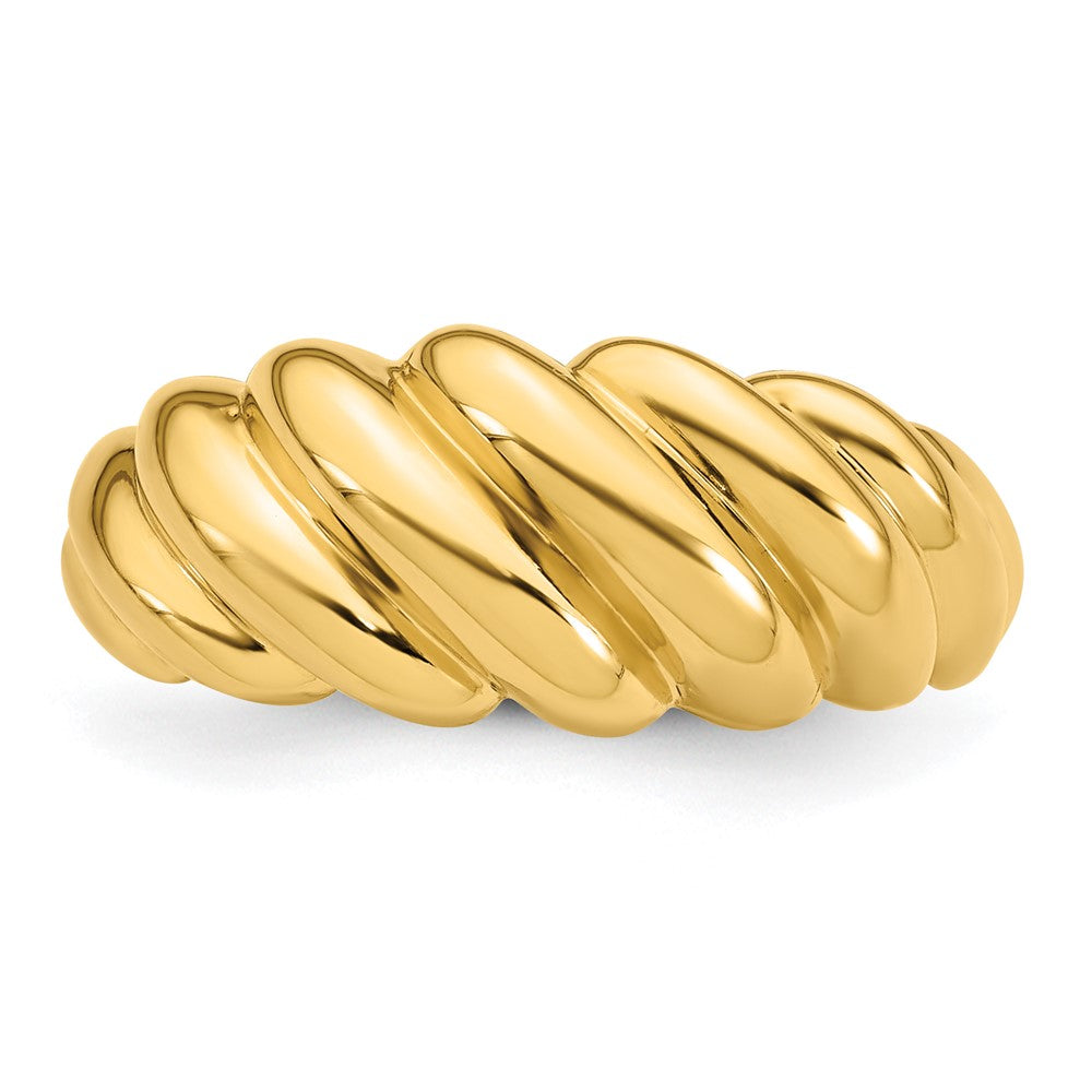 Buy Stylish 14K Polished Twisted Graduated Dome Ring - Size 7, Affordable Luxury