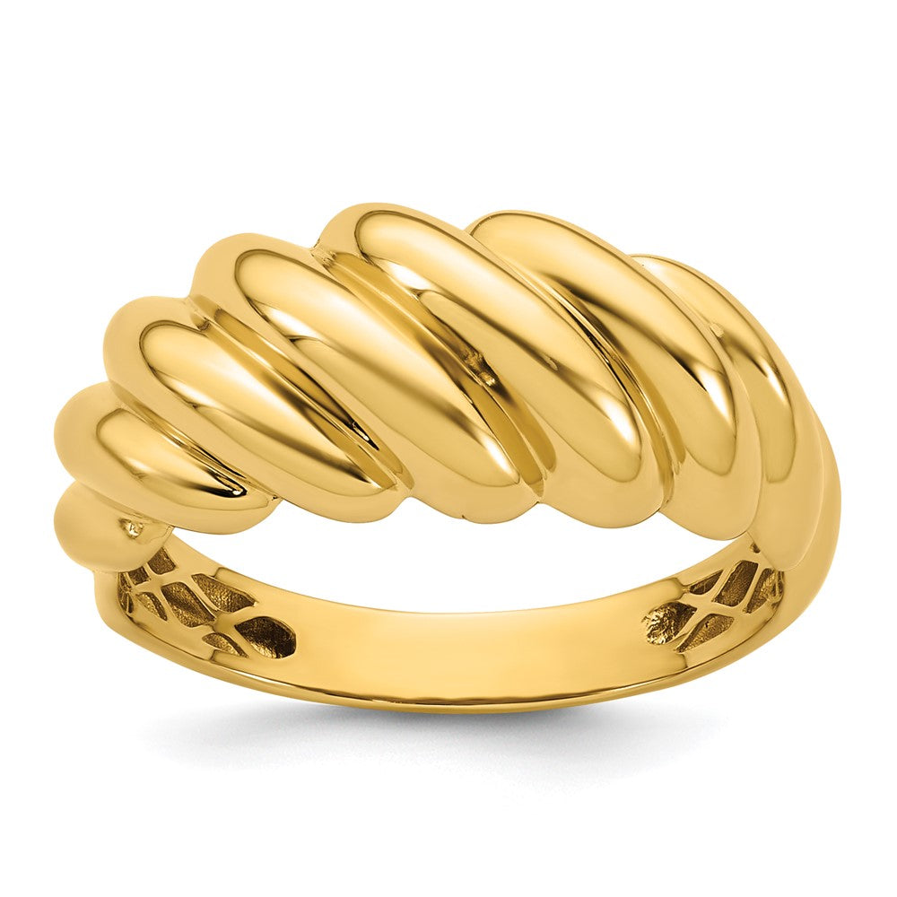 Buy Stylish 14K Polished Twisted Graduated Dome Ring - Size 7, Affordable Luxury