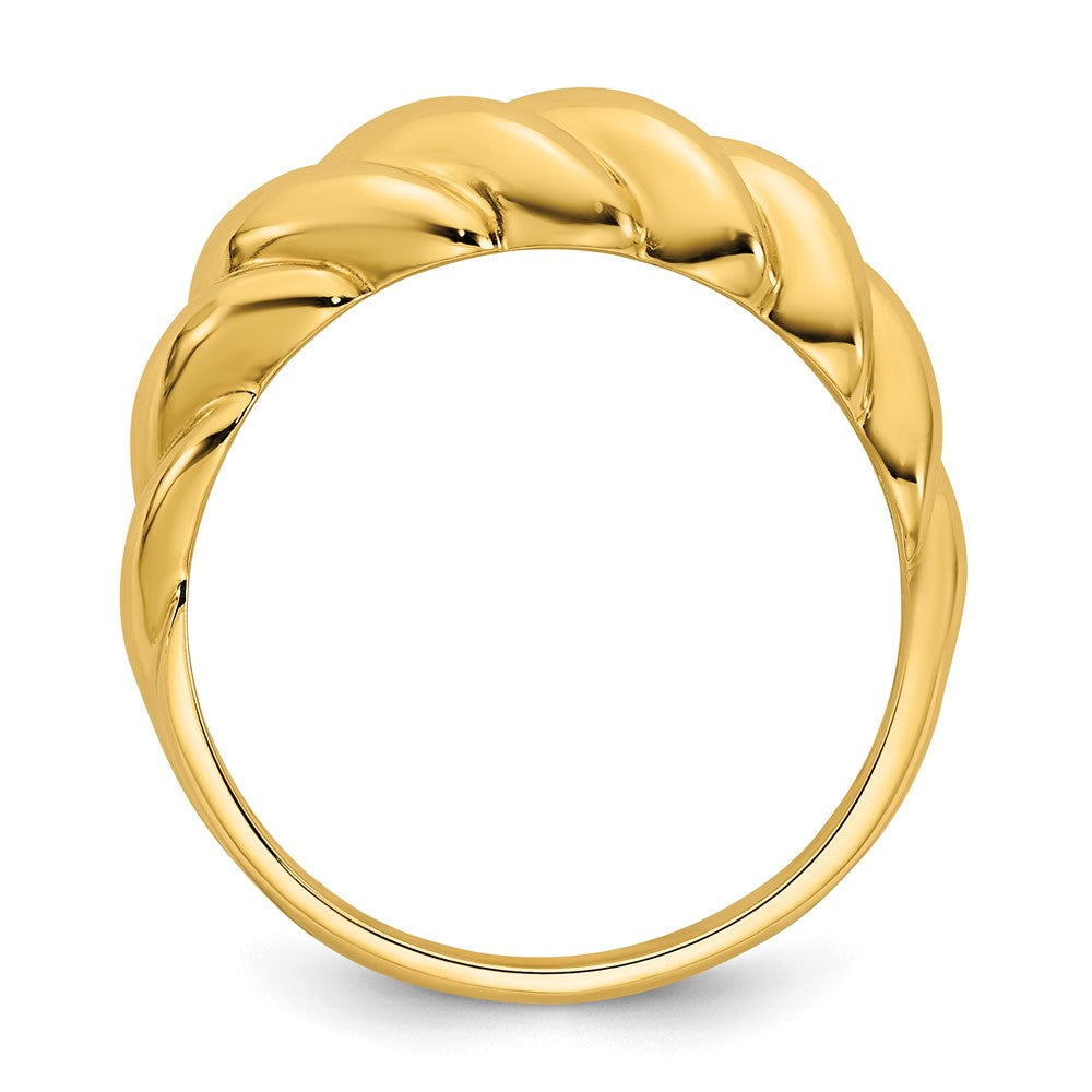 Shop Stylish 14K Polished Twisted Dome Ring - Size 7 | Affordable Luxury