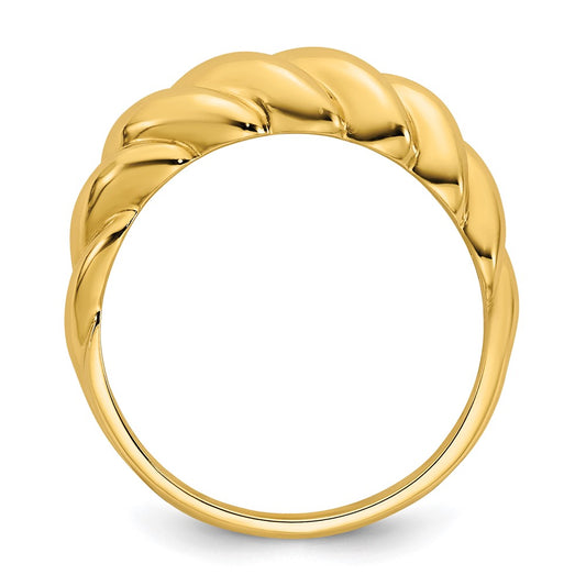 Shop Stylish 14K Polished Twisted Dome Ring - Size 7 | Affordable Luxury