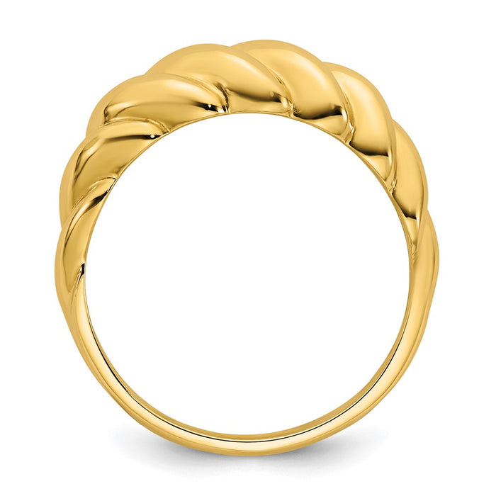 Shop Stylish 14K Polished Twisted Dome Ring - Size 7 | Affordable Luxury-2