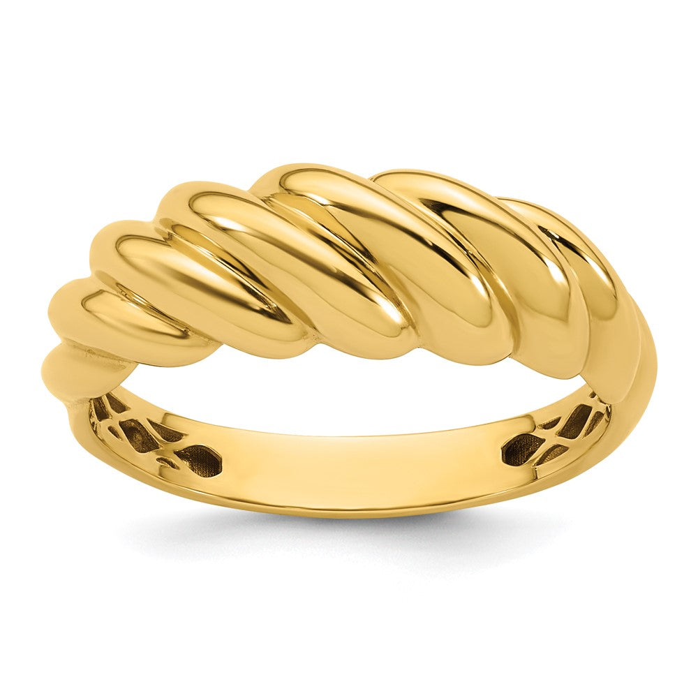 Shop Stylish 14K Polished Twisted Dome Ring - Size 7 | Affordable Luxury