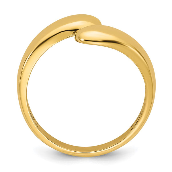 14K Gold Polished Bypass Ring - Size 7