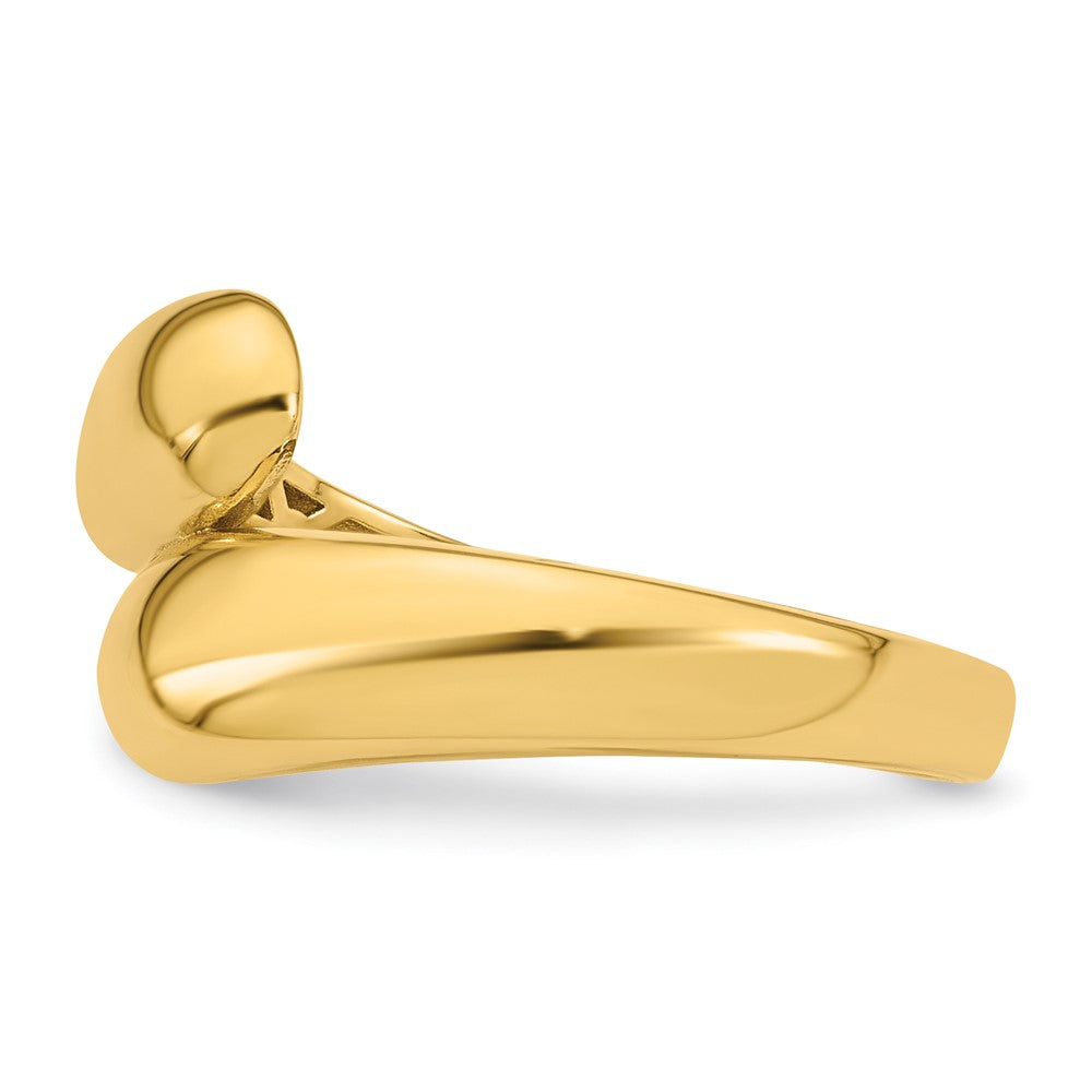 Buy Stylish 14K Gold Polished Bypass Ring - Size 7, Affordable Luxury