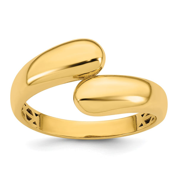 14K Gold Polished Bypass Ring - Size 7