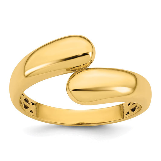 Buy Stylish 14K Gold Polished Bypass Ring - Size 7, Affordable Luxury