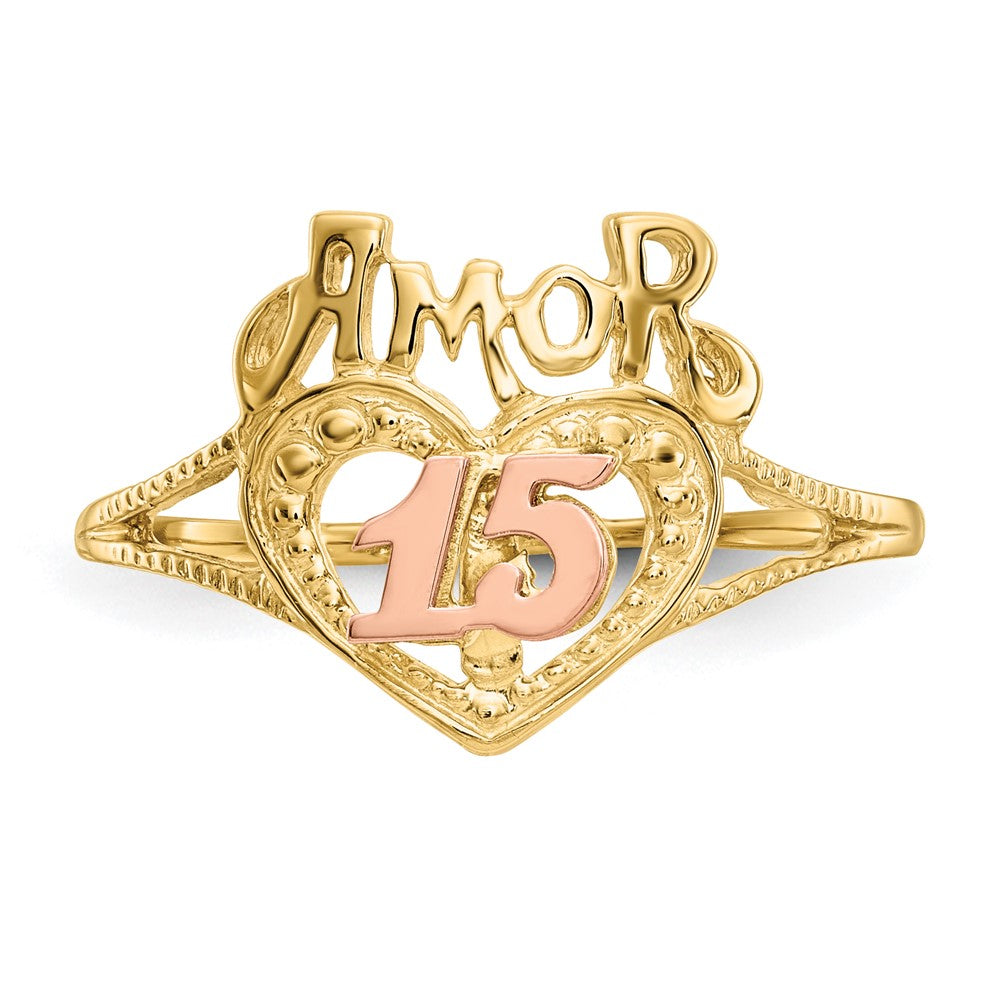 Shop Exclusive 14K Two-Tone Heart Ring with 15 Charms | Stylish Luxury