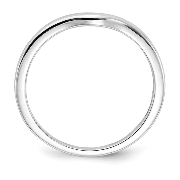10K White Gold Double Heart Wedding Band