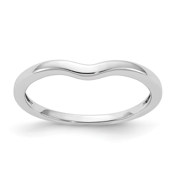 10K White Gold Double Heart Wedding Band