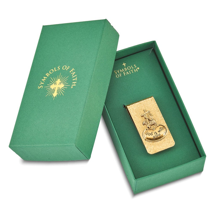 Exclusive Gold-tone "God Is With You" Money Clip - Stylish Faith Symbol-4