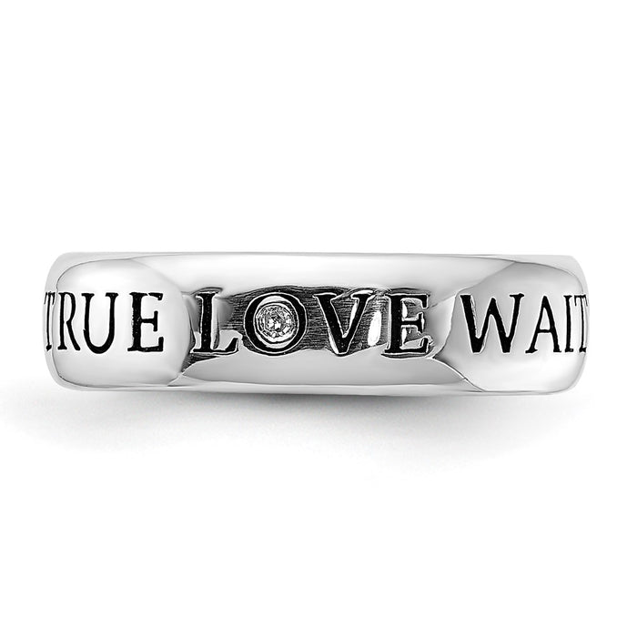 Exclusive Sterling Silver Diamond Engagement Ring - Stylish .85mm Design-4