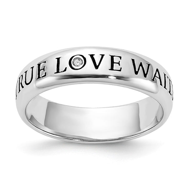 Sterling Silver Diamond Engagement Ring