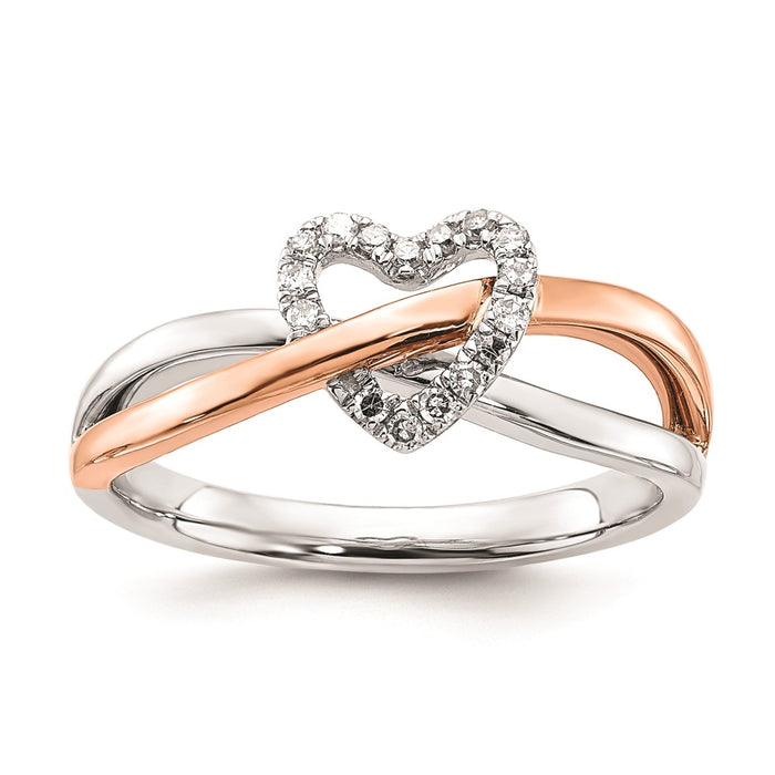 Shop Stylish Sterling Silver & 10K Rose Gold Diamond Accent Ring - Affordable Elegance-1
