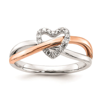 Exclusive 10K Rose Gold Diamond Accent Ring | Stylish Sterling Silver Design