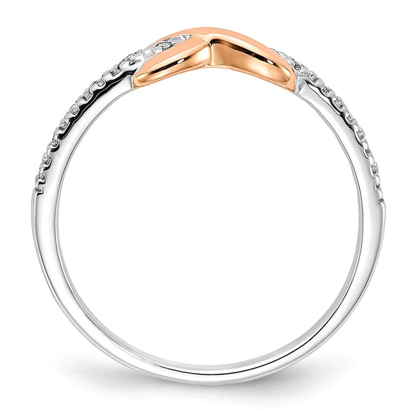 10K Two-Tone Diamond Ring with Sterling Silver Accent
